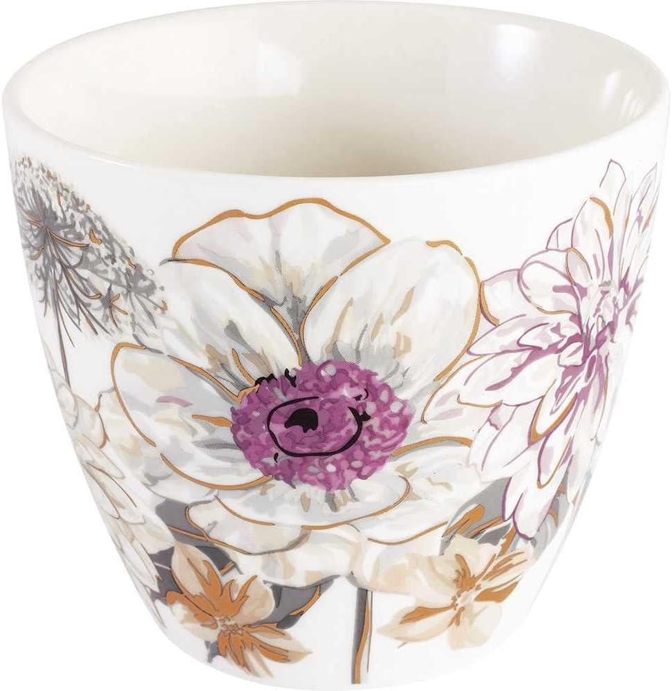 Greengate Latte Cup Estella White Blumen Tasse Steingut Weiß Bild 1