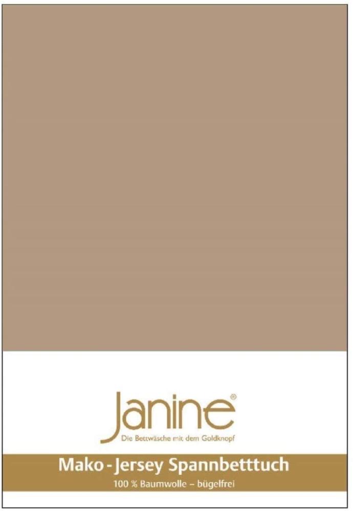 Janine Spannbetttuch 5007 Mako Jersey 90/190 bis 100/200 cm Nougat Fb. 37 Bild 1