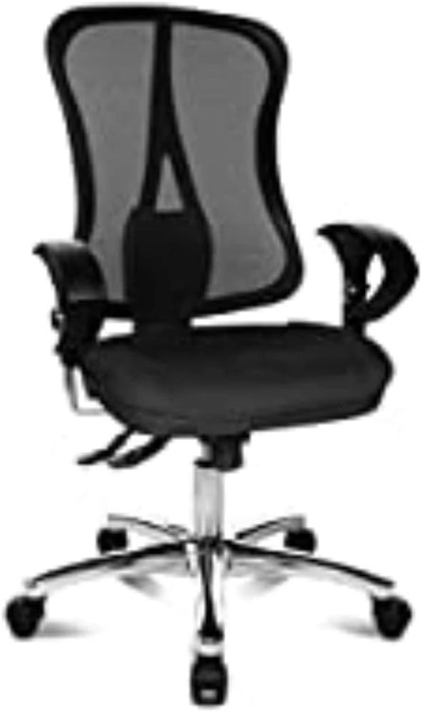 Topstar Head Point SY Deluxe, ergonomischer Bürostuhl, Schreibtischstuhl, inkl. Armlehnen, Stoff, schwarz, 70 x 66 x 113 cm Bild 1