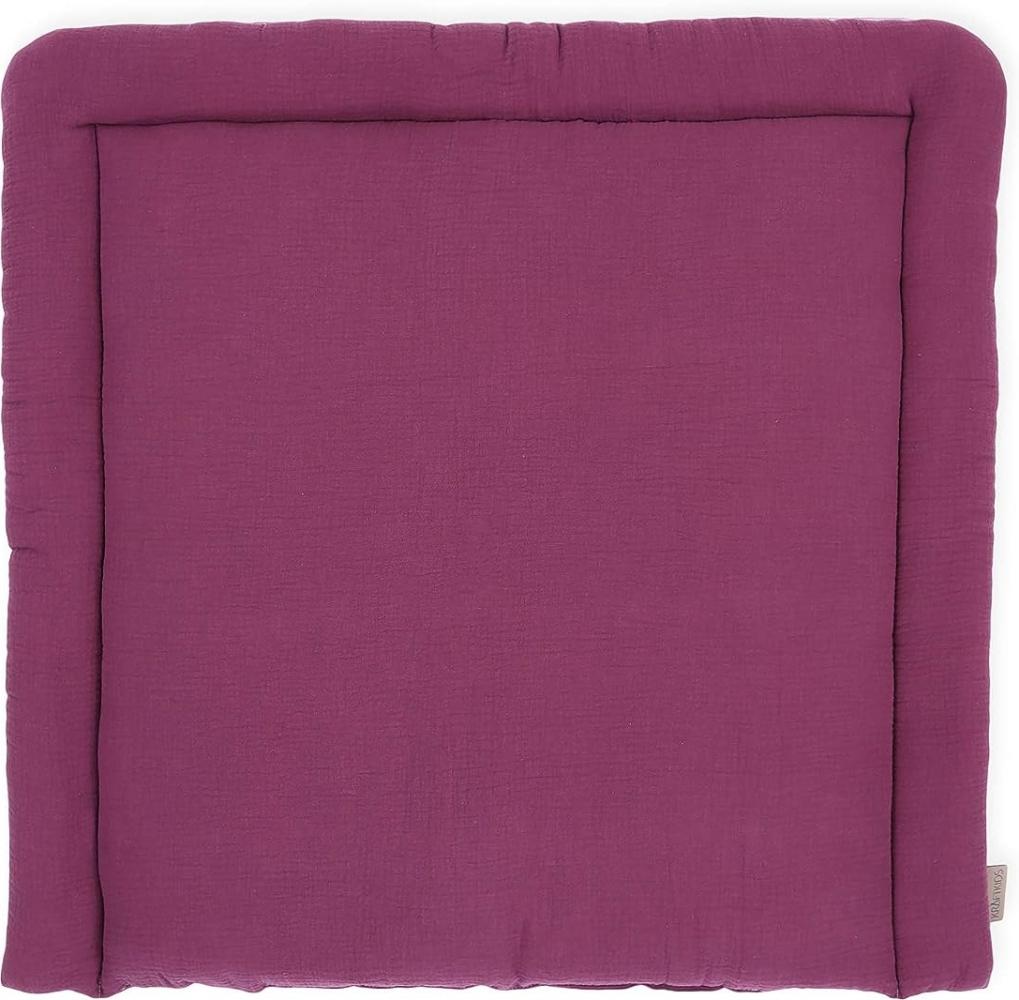 KraftKids Wickelauflage in Musselin purpur, Wickelunterlage 75x70 cm (BxT), Wickelkissen Bild 1