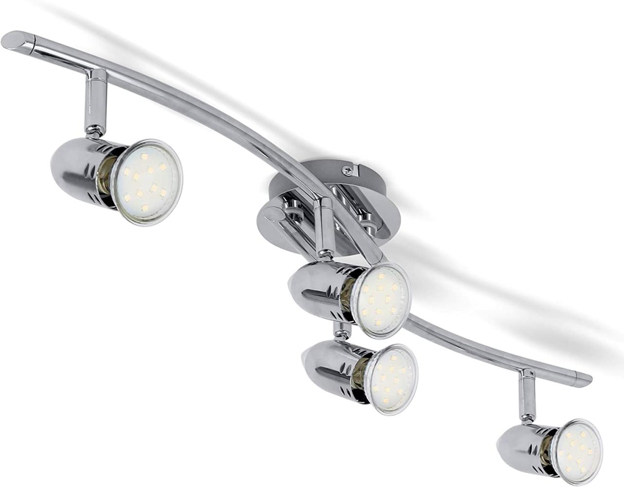 Design LED Deckenlampe 6W-12W Deckenlechte 230V Spot-Strahler GU10 modern chrom 4 Strahler Bild 1