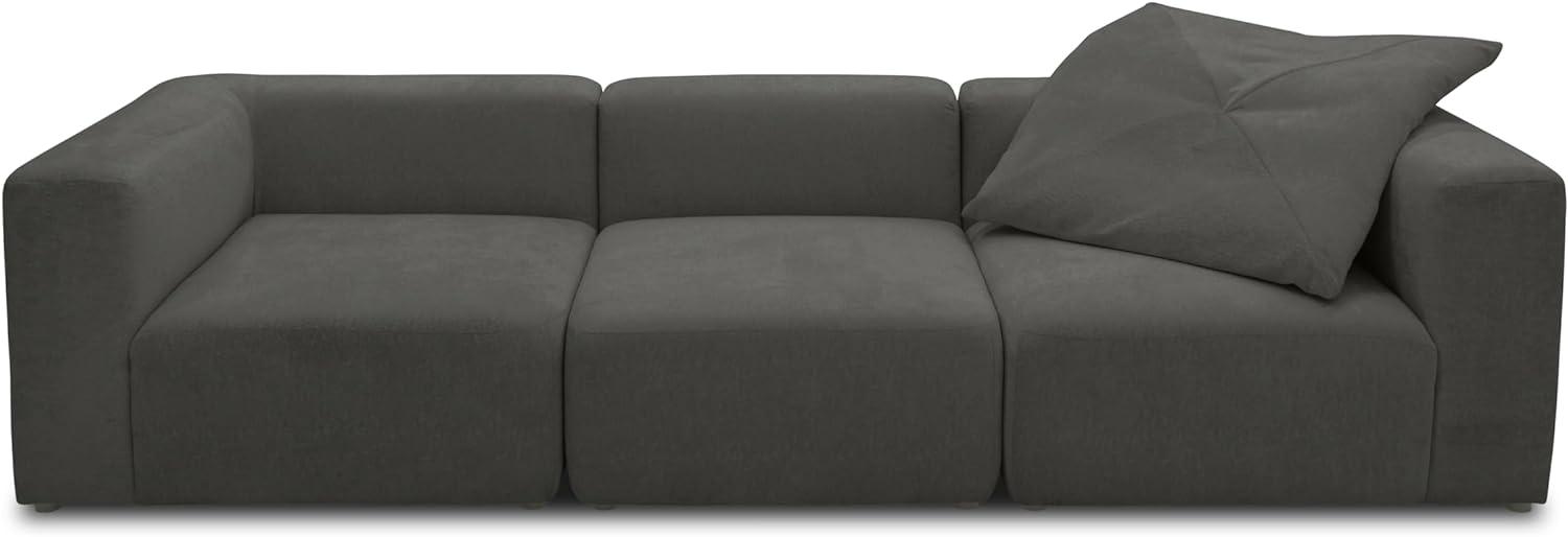 DOMO. collection 3 Couch, Sofa, Modulsofa, 3 Sitzer aus DREI Modulen, dunkelgrau, 301 x 108 cm Bild 1