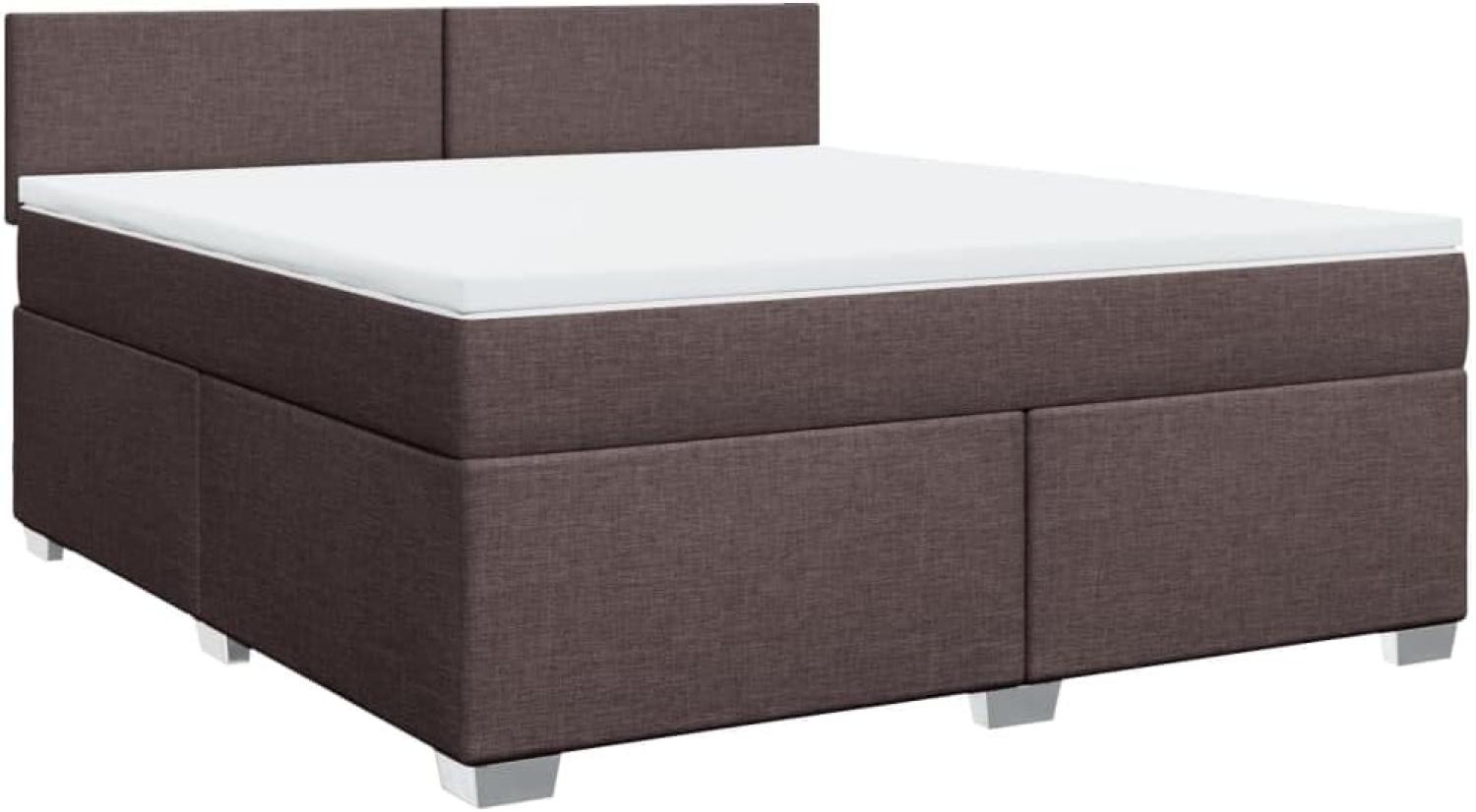 Boxspringbett mit Matratze Dunkelbraun 180x200 cm Stoff 3288263 Bild 1