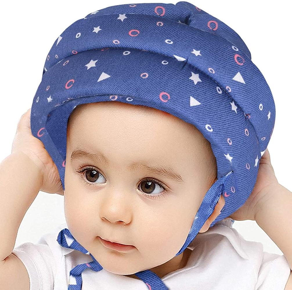 IULONEE Baby Helm Kopfschutz Kleinkind Schutzhut Verstellbarer Sicherheitshelm Kollisionsvermeidung Schutzkappen(Sternenblau) Bild 1