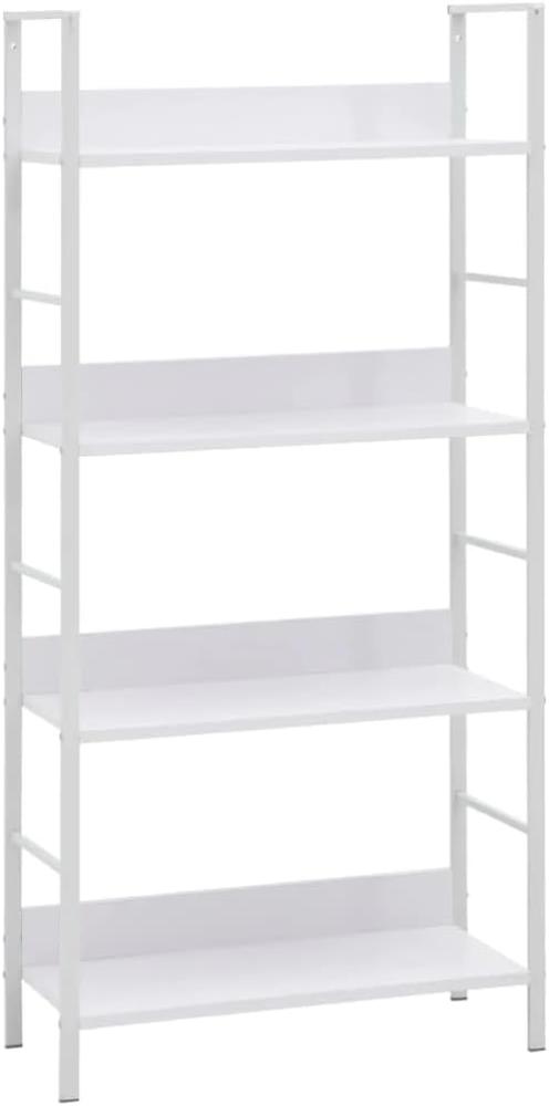 Bücherregal 4 Regalböden Weiß 60×27,6×124,5 cm Holzwerkstoff Bild 1