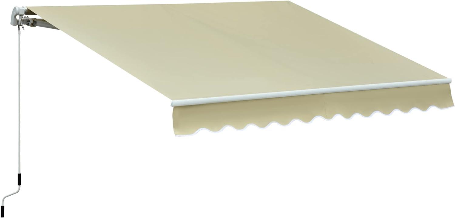 Markise Gelenkarmmarkise Sonnenschutz Handkurbel Balkon 3x2,5m 2 Farben - creme - Outsunny Bild 1