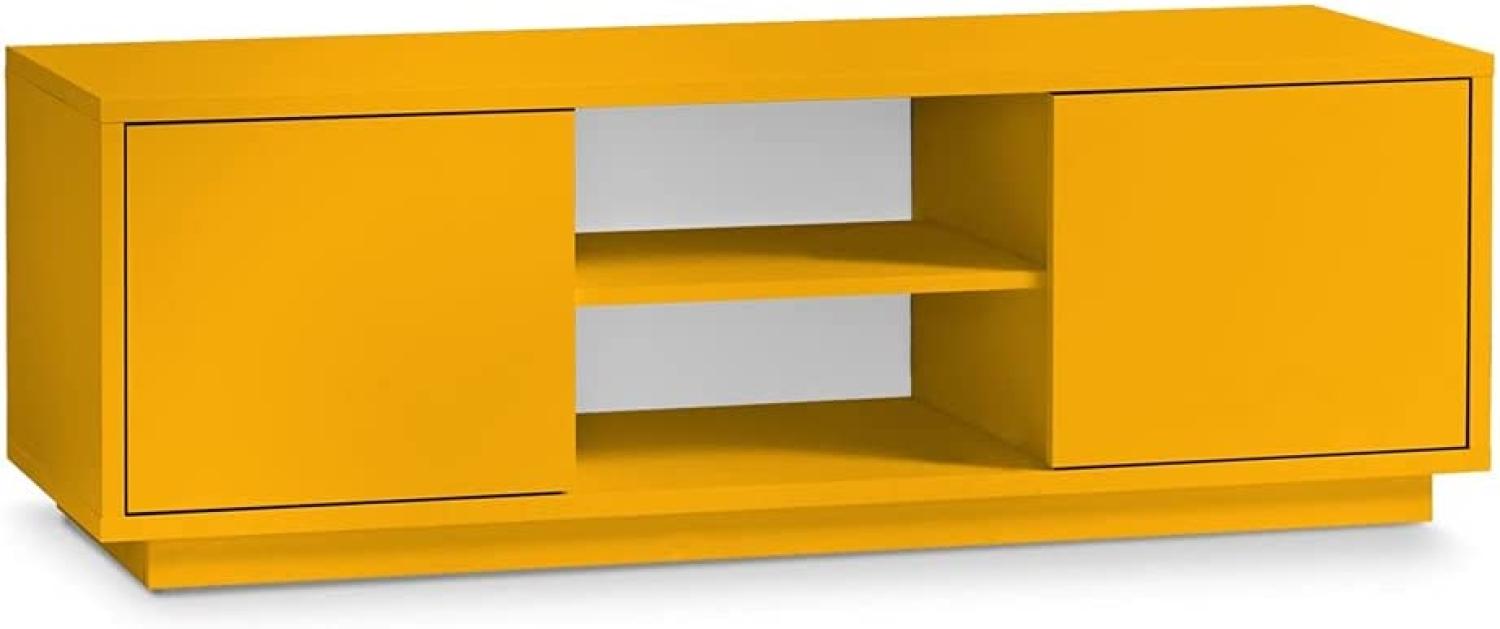 TV-Lowboard Eyecatcher - Fernseher-Tisch in Holz-Optik - HiFi-Kommode mit 2 Türen & 2 Fächern - Wohnzimmer-Möbel Orange Bild 1
