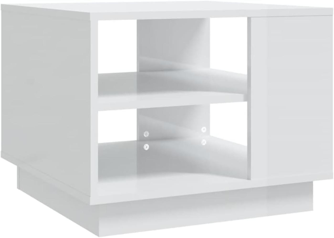 Couchtisch Hochglanz-Weiß 55x55x43 cm Holzwerkstoff Bild 1