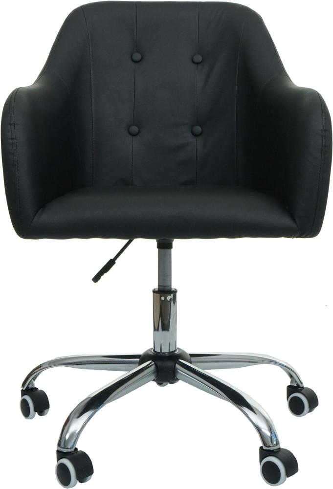 Bürostuhl HWC-L92, Drehstuhl Schreibtischstuhl Computerstuhl Bürosessel Stuhl, mit Armlehne ~ Kunstleder schwarz Bild 1
