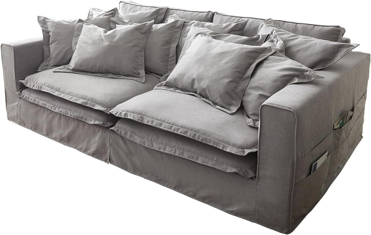 Hussensofa Noelia 240x145 cm Grau mit Kissen Big-Sofa Bild 1