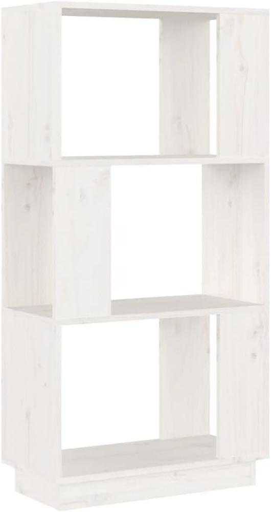 Bücherregal/Raumteiler Weiß 51x25x101 cm Massivholz Kiefer Bild 1