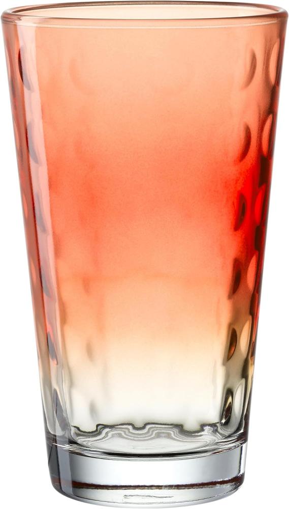 Leonardo Trinkglas Optic, Trinkbecher, Kalk-Natron-Glas, Rot, 540 ml, 023485 Bild 1