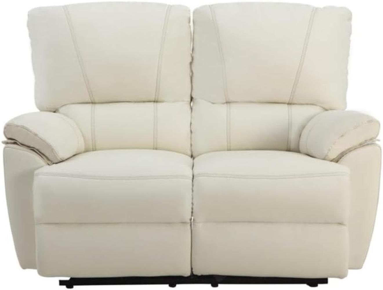 Relaxsofa 2-Sitzer Leder elektrisch Marcis - Elfenbein Bild 1