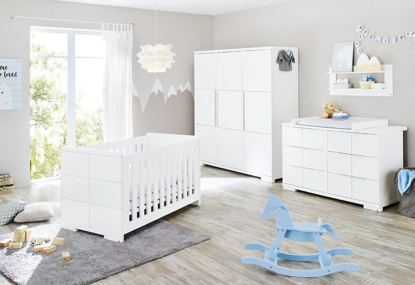 Pinolino 'Polar' 3-tlg. Babyzimmer-Set weiß, breit, 3-türig Bild 1