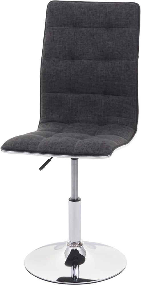 Esszimmerstuhl HWC-C41, Stuhl Küchenstuhl, höhenverstellbar drehbar, Stoff/Textil ~ grau Bild 1