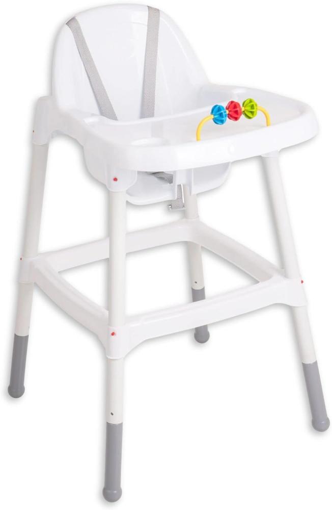 Stella Trading Dejan Hochstuhl Baby in Weiß, Grau - Sicherer Kinderstuhl mit Armlehne für eine Bequeme Sitzposition - 55 x 91 x 63 cm (B/H/T) Bild 1