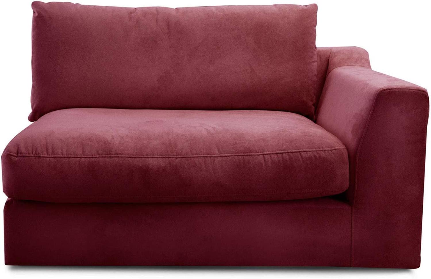 CAVADORE Sofa-Modul "Fiona"mit Armteil rechts / individuell kombinierbar als Ecksofa, Big Sofa oder Wohnlandschaft / 138 x 90 x 112 / Webstoff burgunder-rot Bild 1