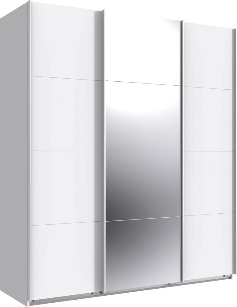 Schwebetürenschrank Norderstedt Kleiderschrank 180x64x210cm weiß Spiegel 3-türig Bild 1