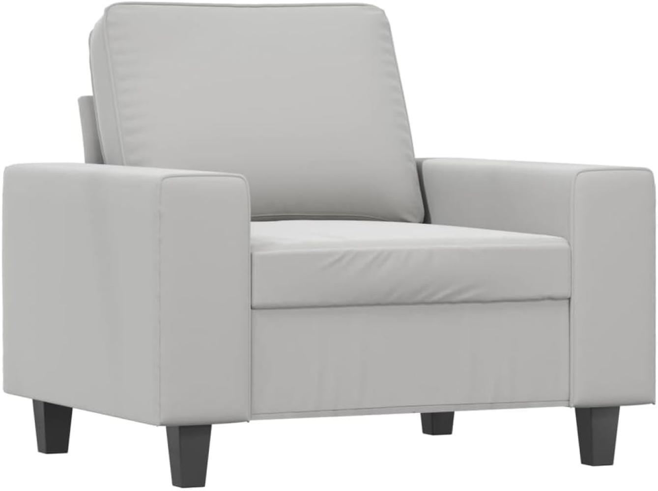 1-Sitzer-Sofa Hellgrau 60 cm Mikrofasergewebe Bild 1
