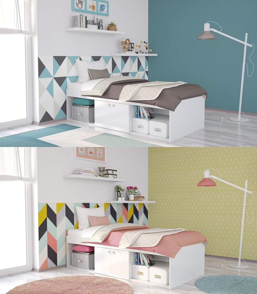 Polini Kids Einzelbett 'Simple 3000' weiß, 90x190 cm Bild 1