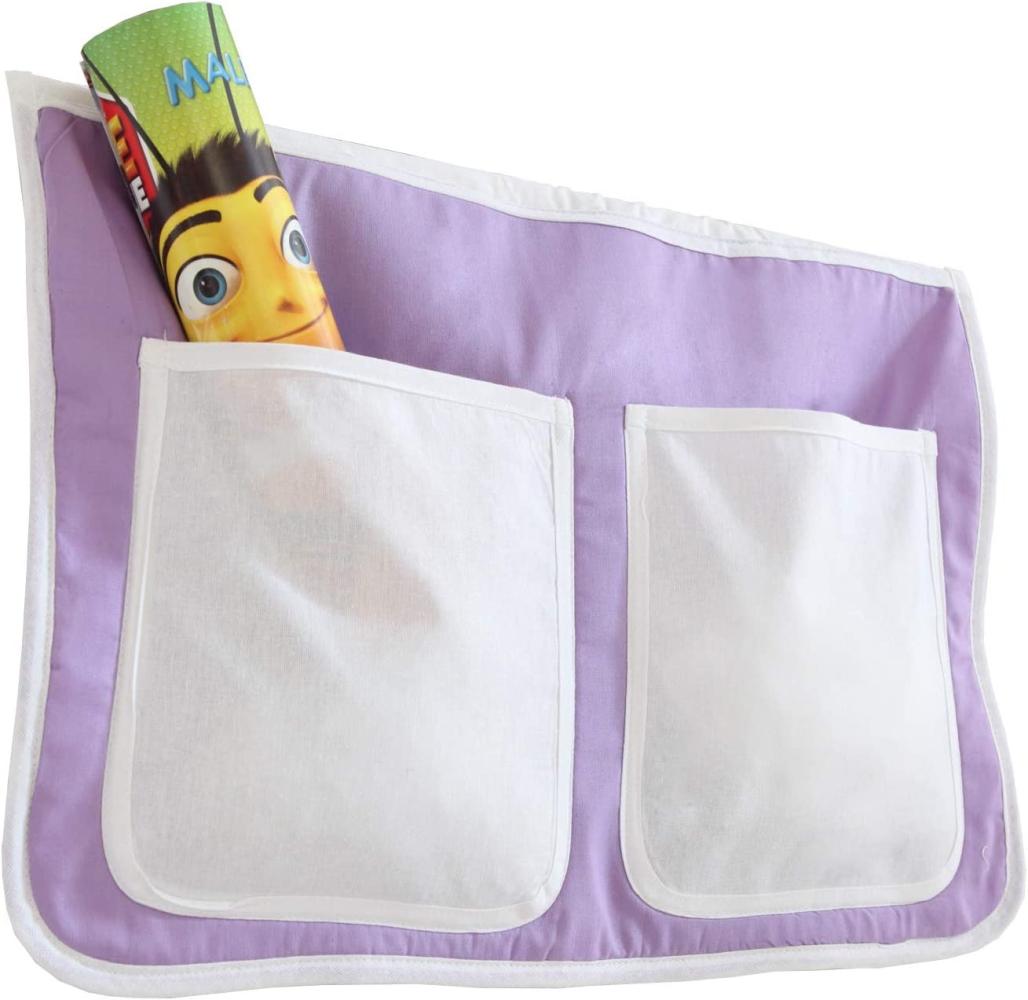 Ticaa Bett-Tasche für Hoch- und Etagenbetten - lila-weiß Bild 1