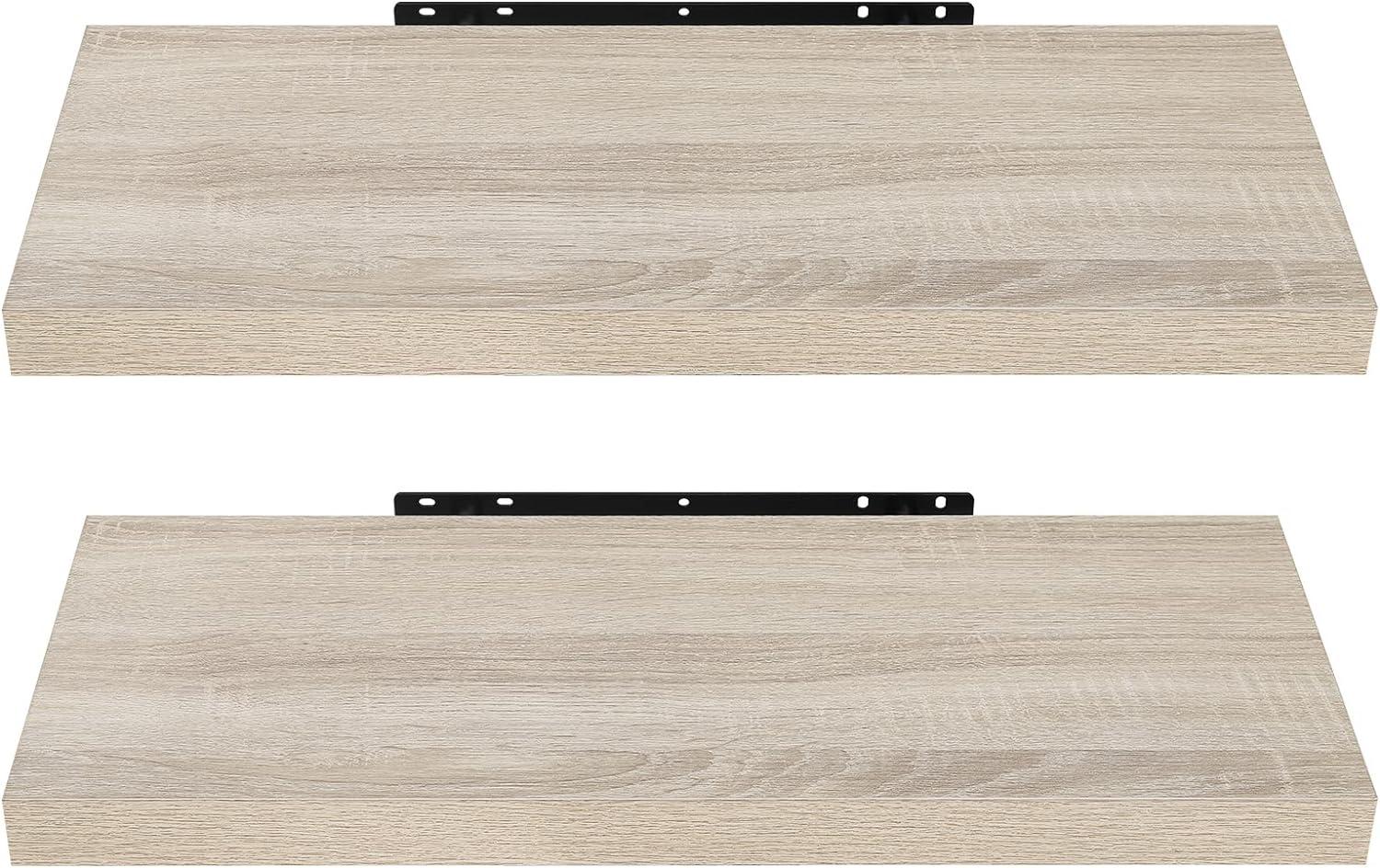 EUGAD Wandregal Wandboard 2er Set Hängeregal Holz Board Modern Sonoma Eiche 50x23x3,8cm 0091QJ-2 Bild 1