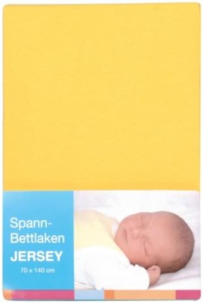 Baby-Plus Spannbettlaken Jersey gelb, 70x140 Bild 1