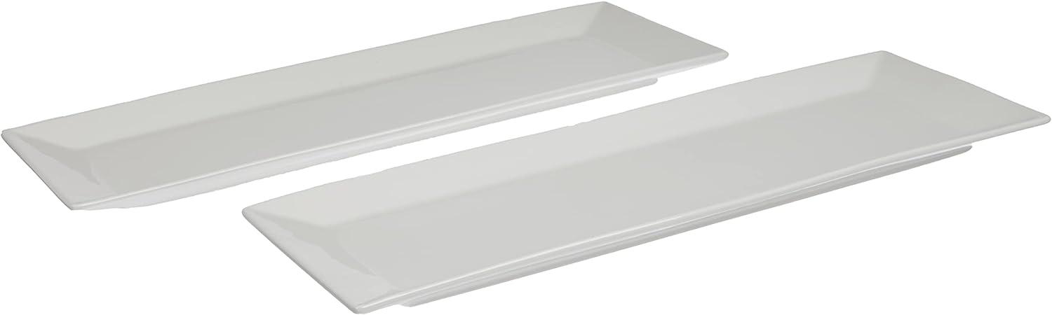 Mäser 923316 Trendy Line Teller, rechteckig, 38x13cm, weiß (2er Pack) Bild 1