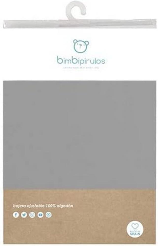 pirulos 40200030 – Spannbettlaken, Baumwolle, 40 x 80 cm, grau Bild 1