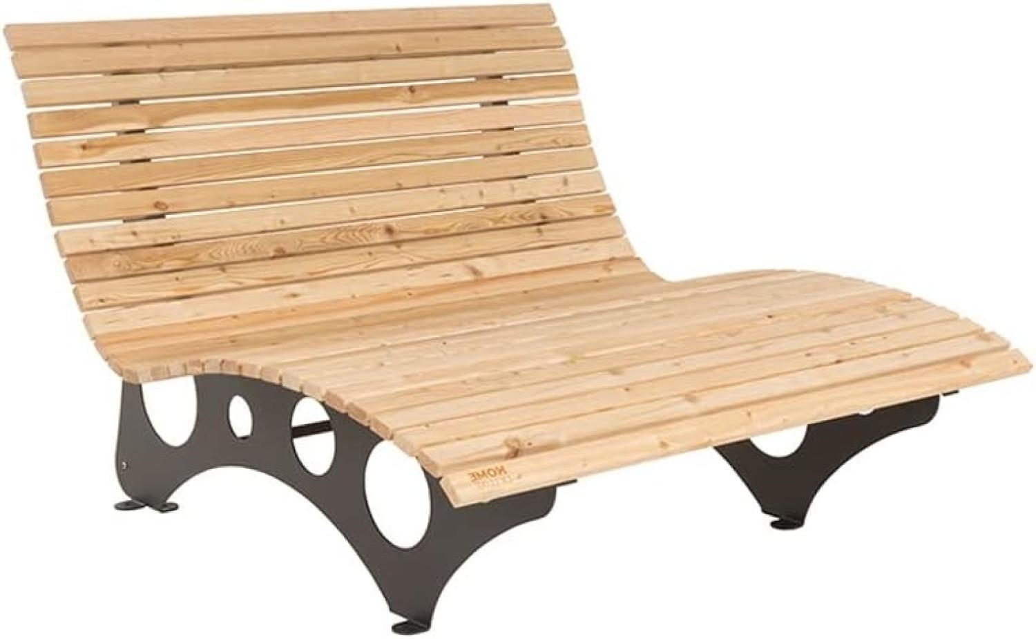 HOME DELUXE Doppelliege Wellenholzliege TAIGA, Komplettset, ergonomisch geformte Gartenliege, Waldsofa Doppelliege Waldliege Bild 1