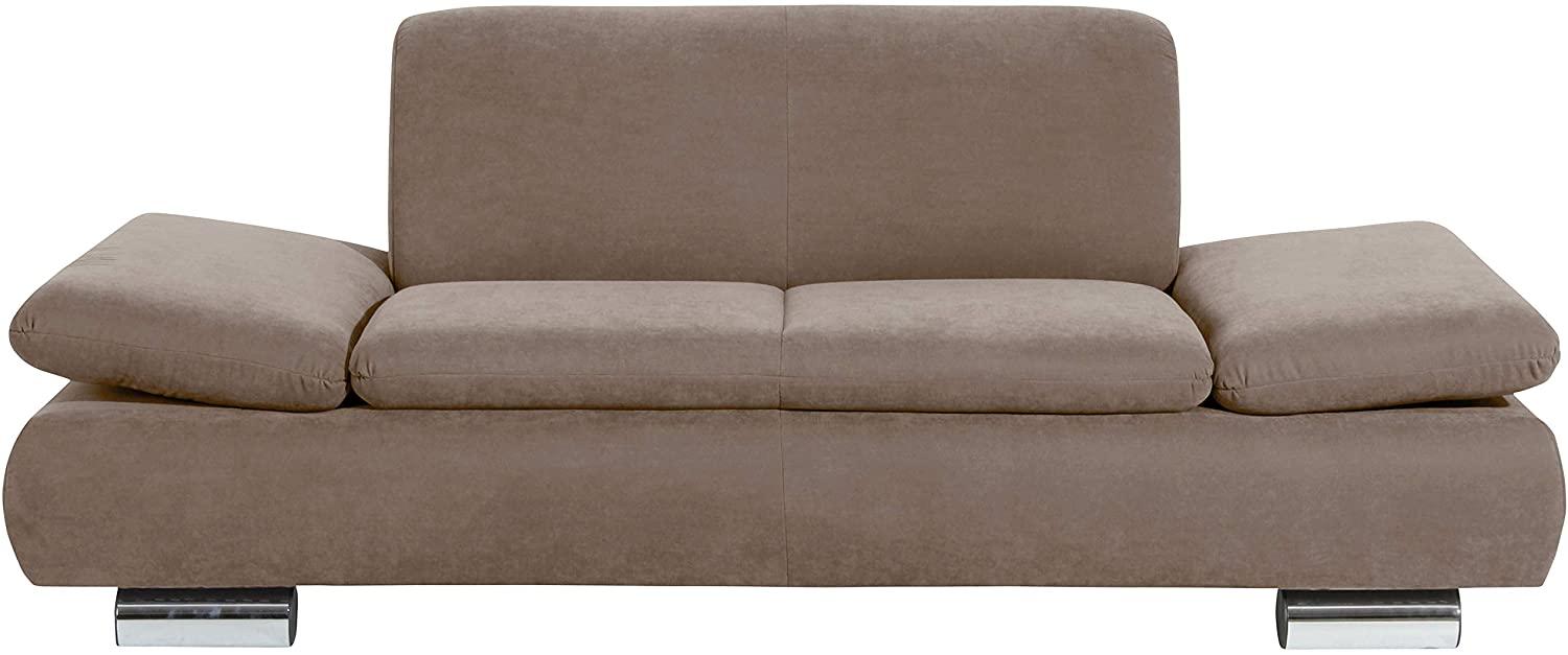 Terrence Sofa 2-Sitzer Veloursstoff Sahara Metallfüße verchromt Bild 1