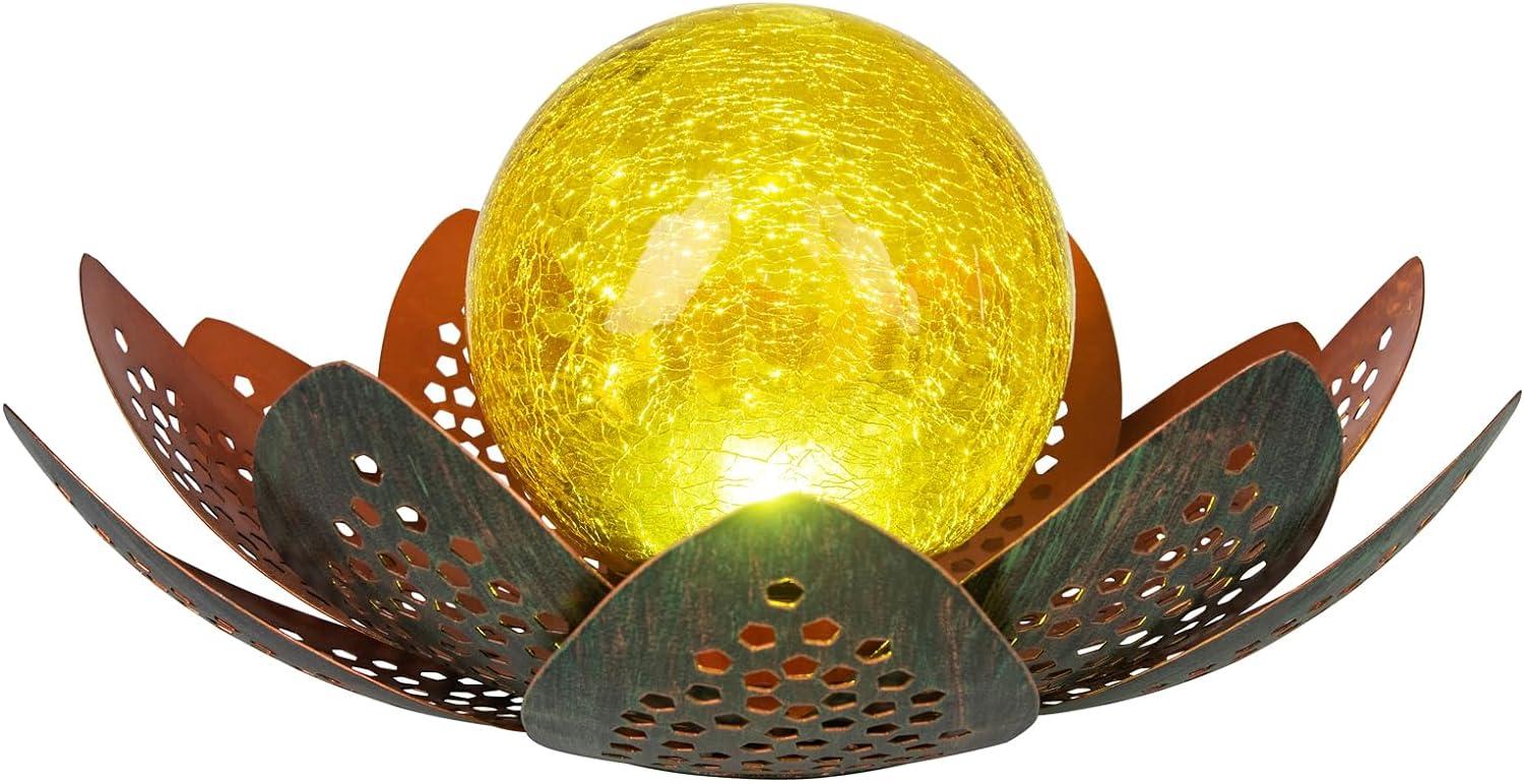 Globo Solarleuchte amber gold grün Bild 1