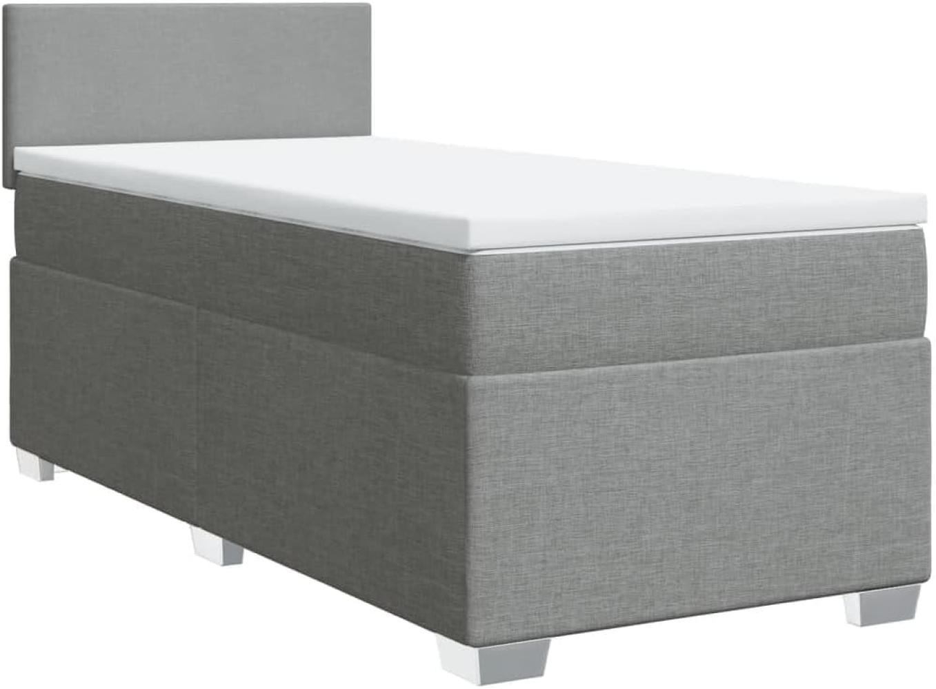 Boxspringbett mit Matratze Hellgrau 90x200 cm Stoff 3288064 Bild 1