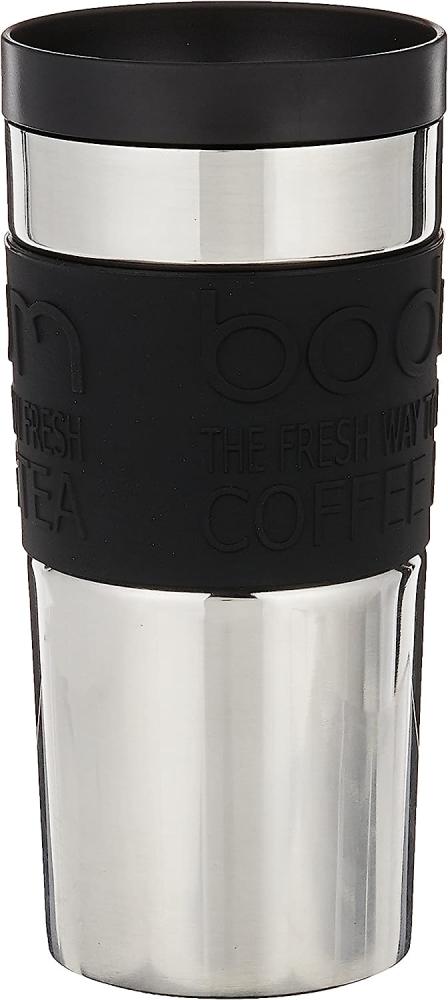 Bodum 11093-01 Travel mug, 0. 35 L, Reisebecher Edelstahl 8. 5 x 8. 5 x 18 cm, schwarz Bild 1