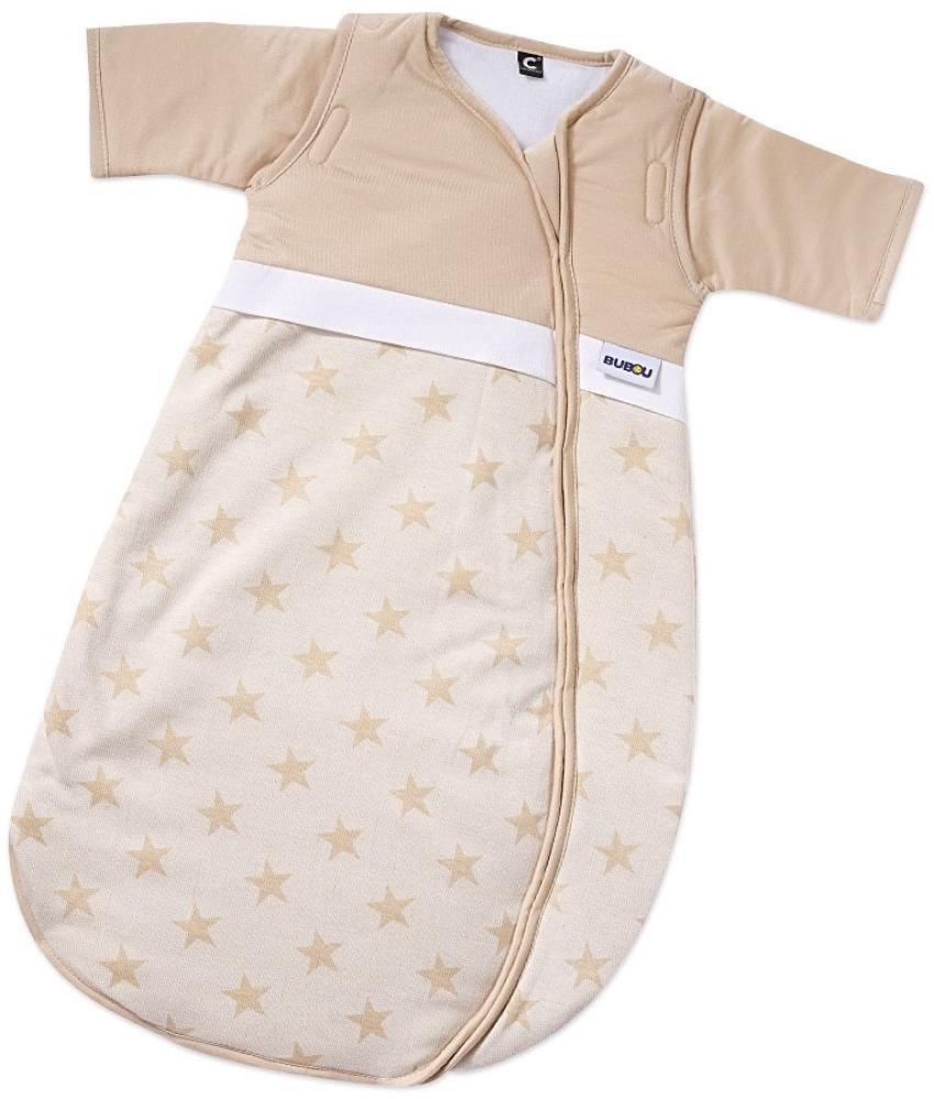 Gesslein 770199 Bubou Babyschlafsack mit abnehmbaren Ärmeln: Temperaturregulierender Ganzjahreschlafsack für Neugeborene, Baby Größe 50/60 cm, Sterne beige/creme Bild 1