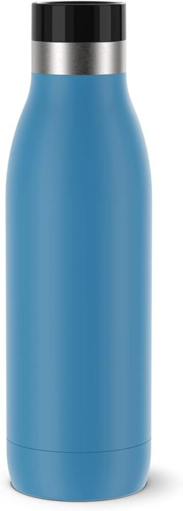 Emsa Bludrop Color Trinkflasche mit Quick-Press Verschluss, spülmaschienenfest, Edelstahl Aqua-Blau, 0,5 Liter Bild 1