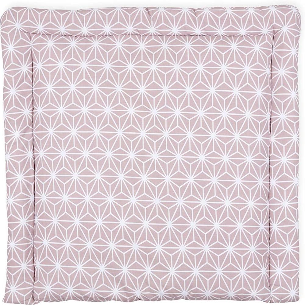 KraftKids Wickelauflage in weiße Diamante auf Cameo Rosa, Wickelunterlage 78x78 cm (BxT), Wickelkissen Bild 1