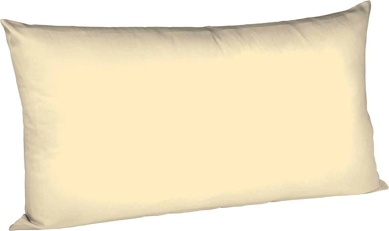 Fleuresse Interlock-Jersey-Kissenbezug uni colours vanille 0215, Größe 40x80 cm Bild 1