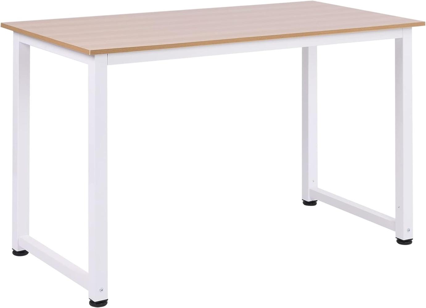 HOMCOM Schreibtisch Küchentisch Computertisch Arbeitstisch PC-Tisch Bürotisch Arbeitstisch für Zuhause MDF Weiß 120 x 60 x 76 cm Bild 1