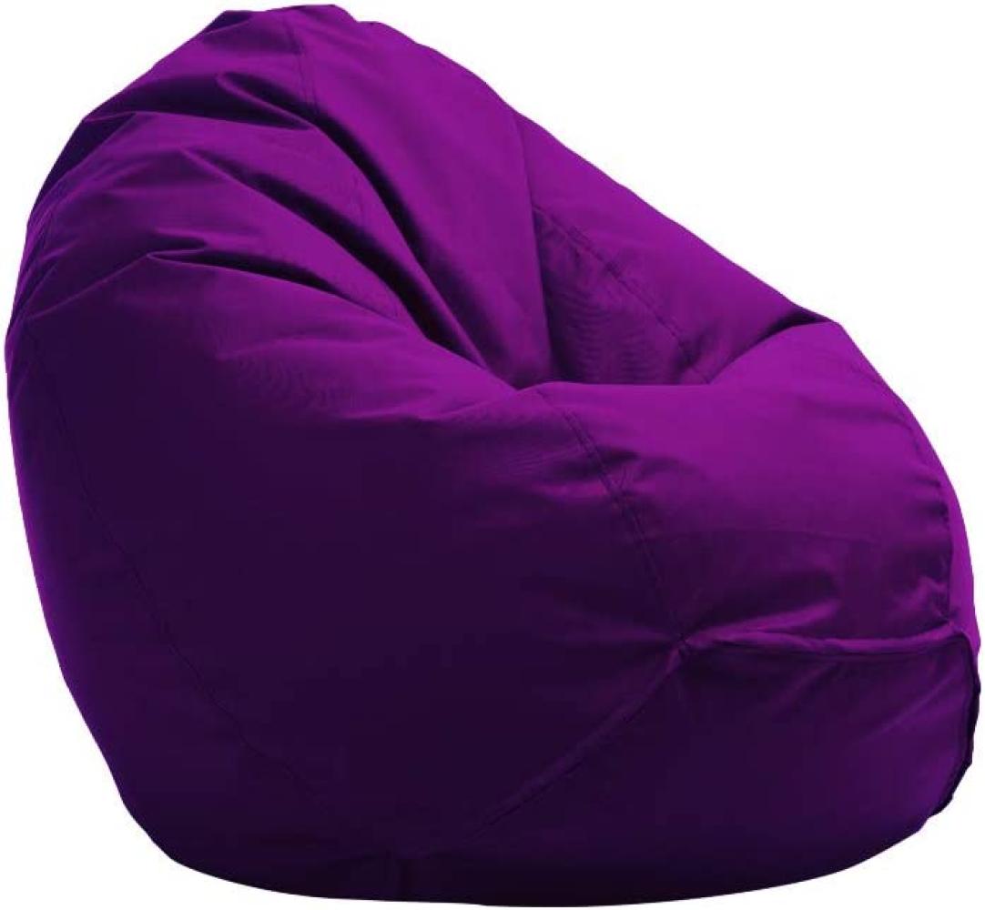 Bruni Sitzsack Classico L in Violett – XL Sitzsack mit Innensack zum Lesen, Abnehmbarer Bezug, lebensmittelechte EPS-Perlen als Bean-Bag-Füllung, lila Sitzsack aus Deutschland Bild 1