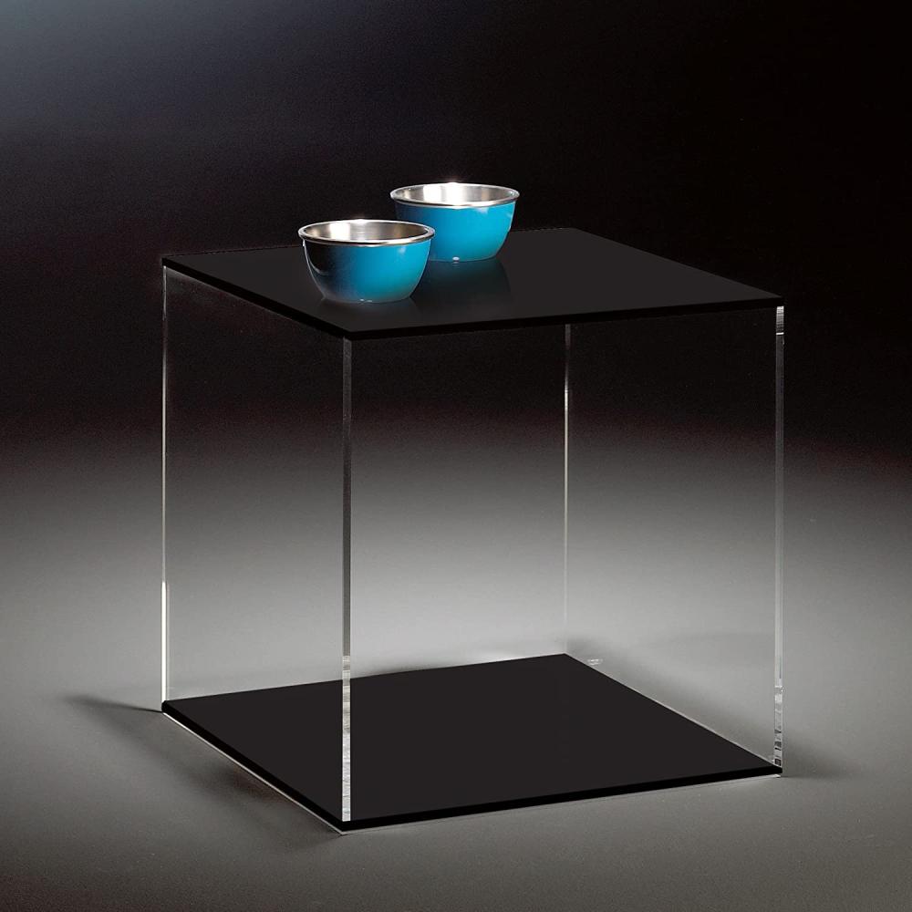 Beistelltisch, Acryl-Glas, Würfel, klar/schwarz 45 x 45 cm, H 45 cm, Acryl-Glas-Stärke 8 mm Bild 1