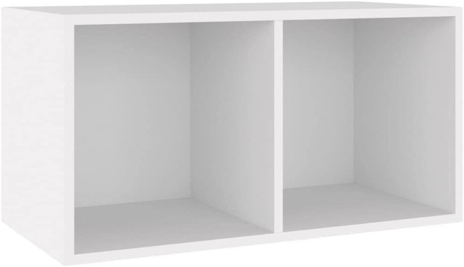 Schallplatten-Aufbewahrungsbox Weiß 71x34x36 cm Holzwerkstoff Bild 1