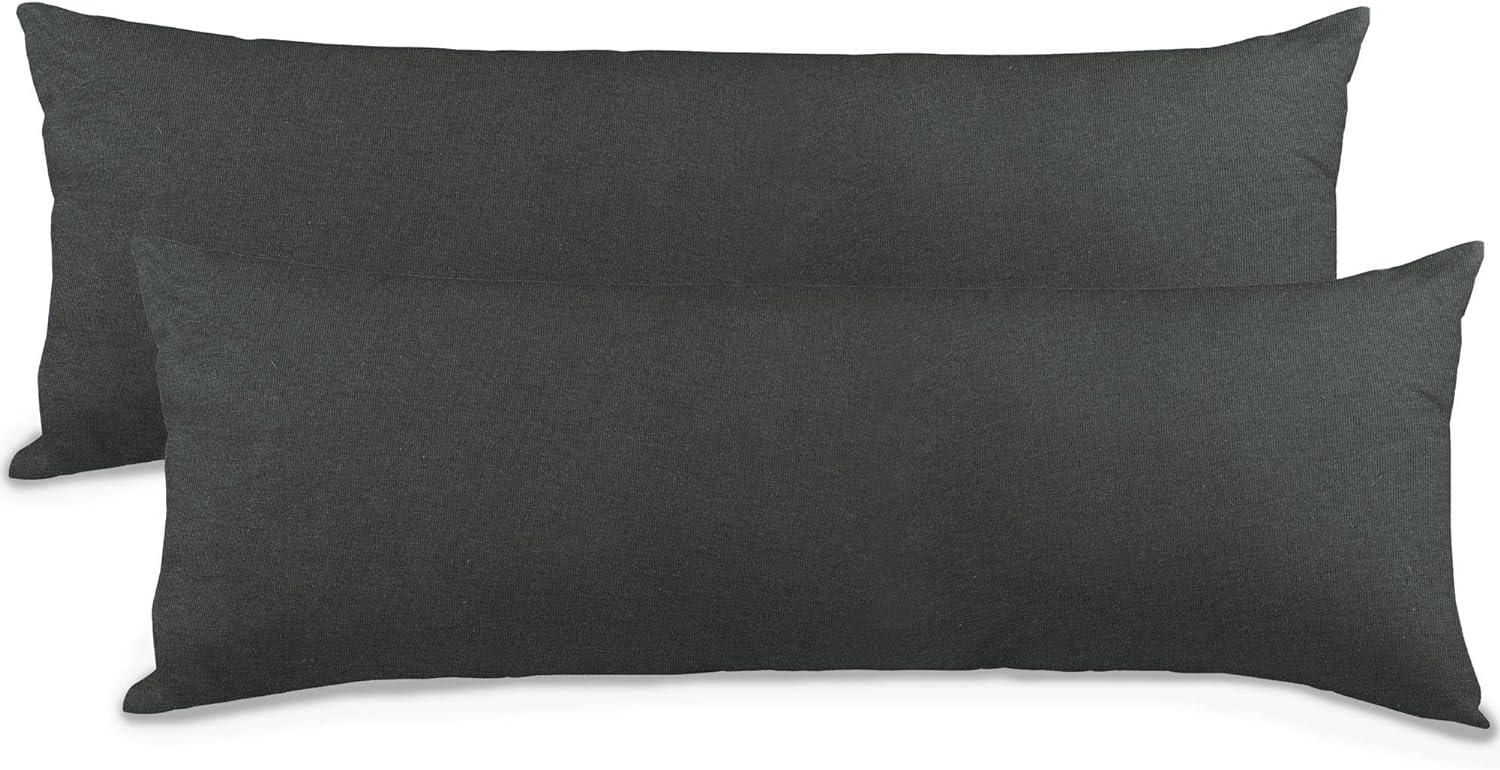 aqua-textil Classic Line Kissenbezug 2er-Set 40 x 200 cm anthrazit grau Baumwolle Seitenschläferkissen Bezug Reißverschluss Bild 1