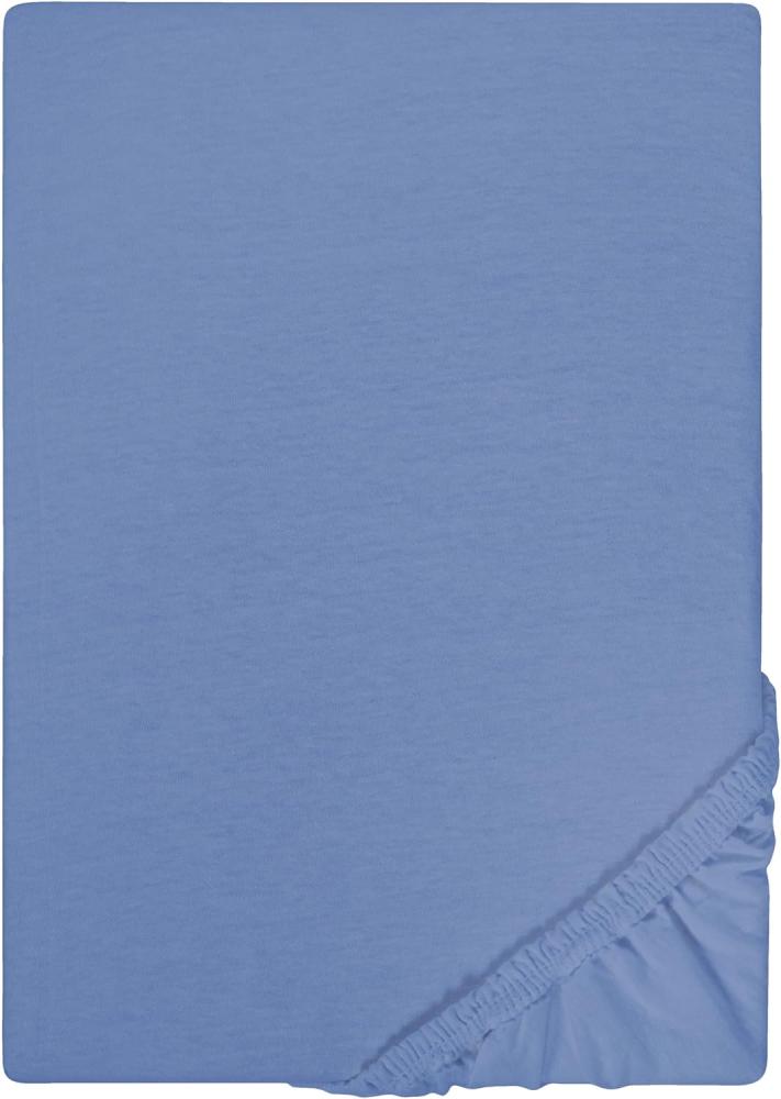 Castell Jersey-Stretch Spannbettlaken 180x200 cm - 200x200 cm Ozeanblau Bild 1