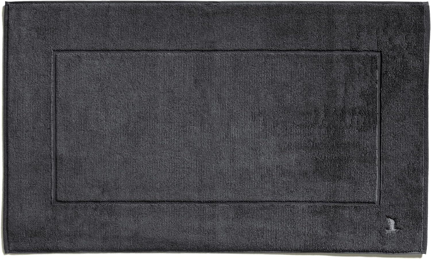 Möve Superwuschel Badteppich mit eingesticktem Logo, Baumwolle, Dark Grey, 60 x 100 cm Bild 1