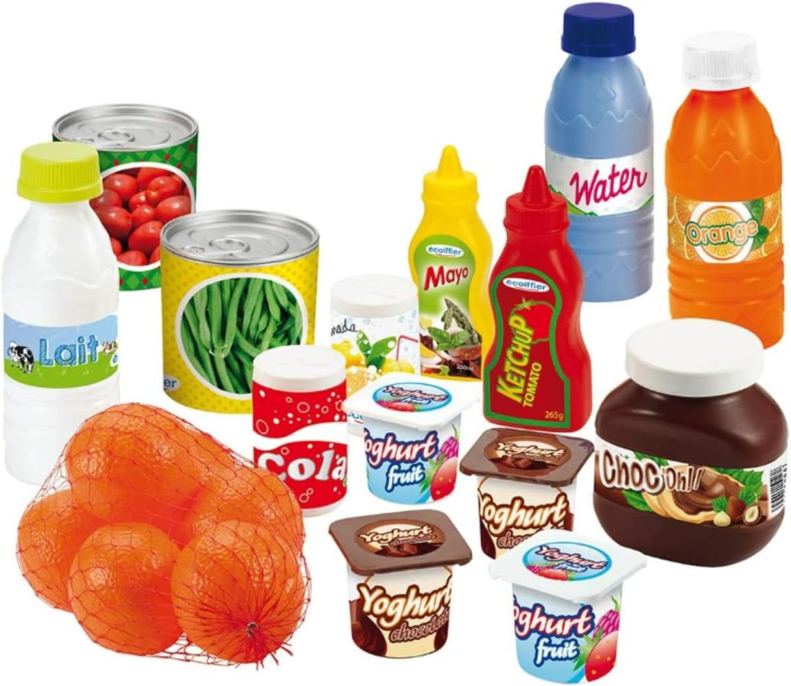 Ecoiffier – Zubehör für Kaufmannsladen – 20-teiliges Set mit Spiellebensmitteln für Kinder ab 18 Monaten, ideal für Kinderküche und Kaufladen Bild 1