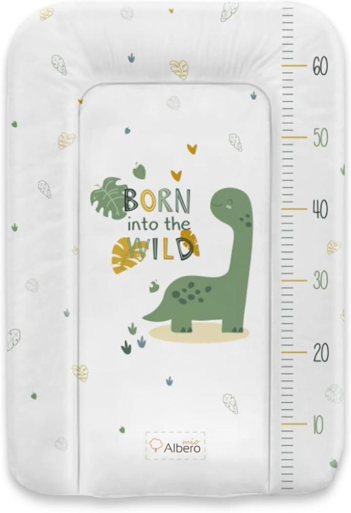 Albero Mio Wickelauflage 50 x 70 cm abwachbar Baby Wickelmatte Kommode Weiche Wickeltischauflage Folie PVC ÖKO-TEХ-zertifiziert (Dino) Bild 1