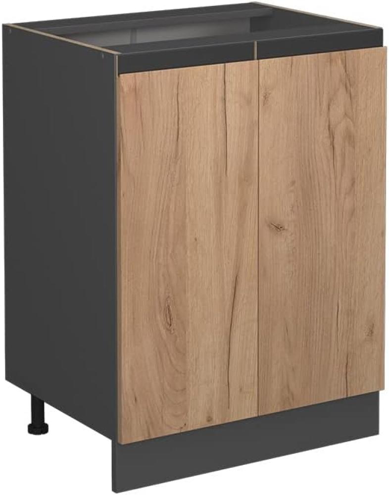 Vicco Unterschrank Küchenschrank Küchenmöbel R-Line J-Shape 60 cm modern (Anthrazit-Eiche) Bild 1