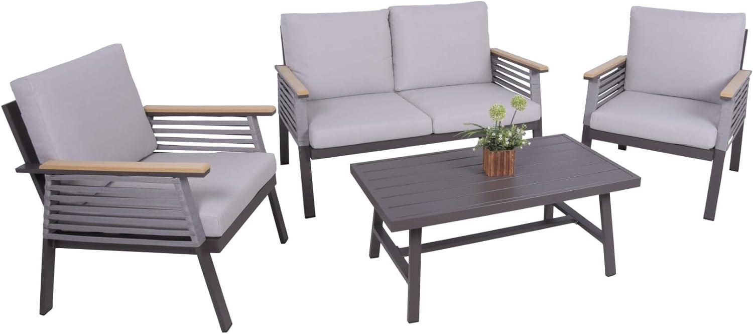 Lounge Gruppe Denia Gartenmöbel Sitzgruppe Garnitur Sessel Tisch Sofa Bild 1