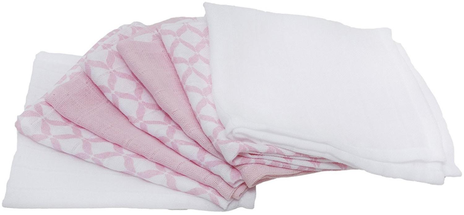 Baby Waschtücher aus Baumwoll-Musselin, Baby Waschlappen - (7 Stück), 30x30 cm, Öko-Tex Standard 100, rosa Bild 1